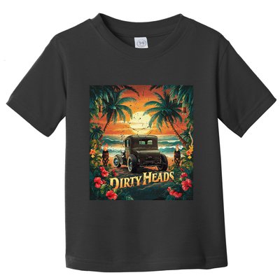 Dirty Heads Retro Beach Humor Palms Beach Car Summer Vibes Toddler T-Shirt