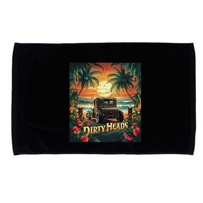 Dirty Heads Retro Beach Humor Palms Beach Car Summer Vibes Microfiber Hand Towel