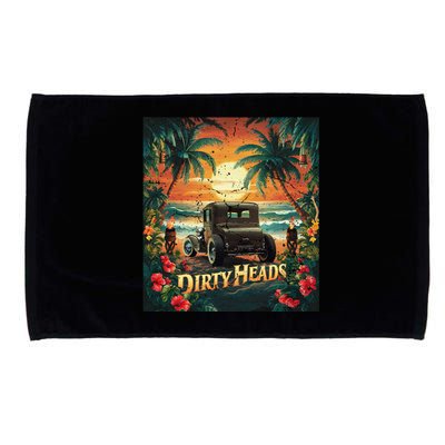 Dirty Heads Retro Beach Humor Palms Beach Car Summer Vibes Microfiber Hand Towel