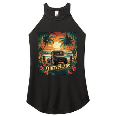 Dirty Heads Retro Beach Humor Palms Beach Car Summer Vibes Women's Perfect Tri Rocker Tank