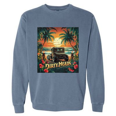 Dirty Heads Retro Beach Humor Palms Beach Car Summer Vibes Garment-Dyed Sweatshirt