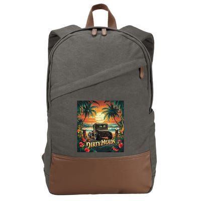 Dirty Heads Retro Beach Humor Palms Beach Car Summer Vibes Cotton Canvas Backpack
