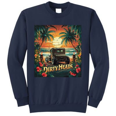 Dirty Heads Retro Beach Humor Palms Beach Car Summer Vibes Sweatshirt