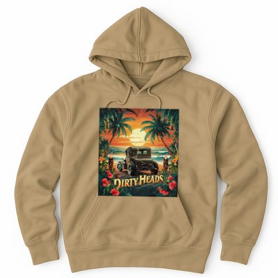Dirty Heads Retro Beach Humor Palms Beach Car Summer Vibes Hoodie