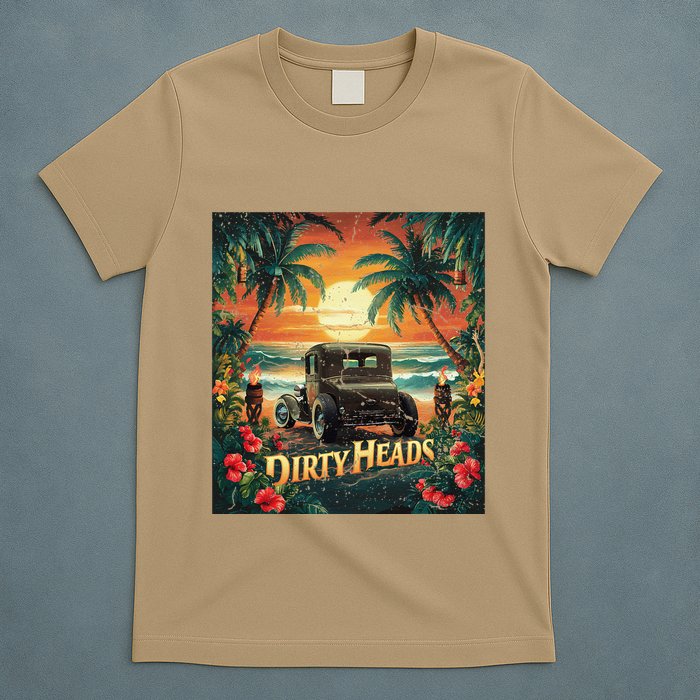 Dirty Heads Retro Beach Humor Palms Beach Car Summer Vibes T-Shirt