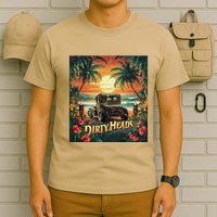 Dirty Heads Retro Beach Humor Palms Beach Car Summer Vibes T-Shirt