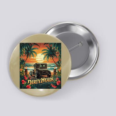 Dirty Heads Retro Beach Humor Palms Beach Car Summer Vibes Button