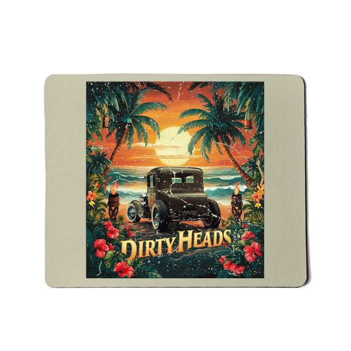 Dirty Heads Retro Beach Humor Palms Beach Car Summer Vibes Mousepad