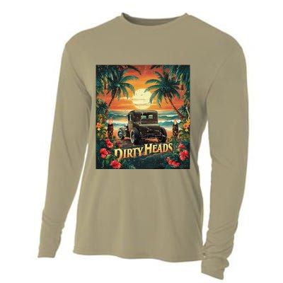Dirty Heads Retro Beach Humor Palms Beach Car Summer Vibes Cooling Performance Long Sleeve Crew