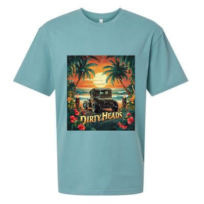 Dirty Heads Retro Beach Humor Palms Beach Car Summer Vibes Sueded Cloud Jersey T-Shirt