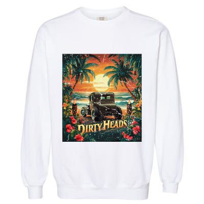 Dirty Heads Retro Beach Humor Palms Beach Car Summer Vibes Garment-Dyed Sweatshirt
