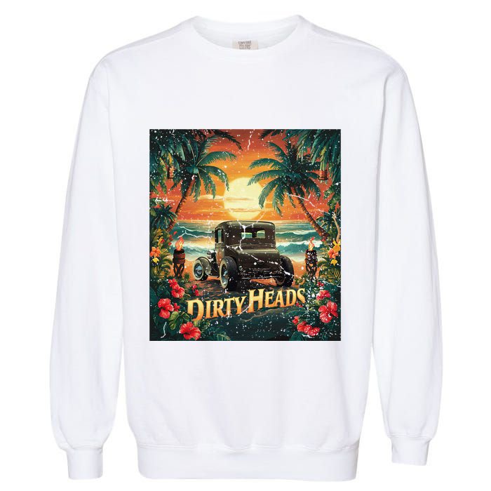 Dirty Heads Retro Beach Humor Palms Beach Car Summer Vibes Garment-Dyed Sweatshirt