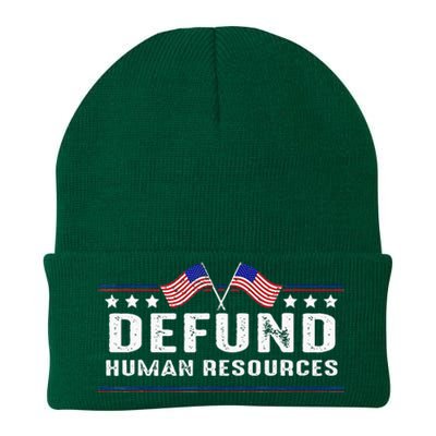 Defund Human Resources American Flag Knit Cap Winter Beanie