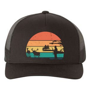 Deer Hunting Retro Sunset Nature Yupoong Adult 5-Panel Trucker Hat