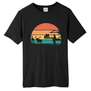 Deer Hunting Retro Sunset Nature Tall Fusion ChromaSoft Performance T-Shirt