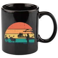 Deer Hunting Retro Sunset Nature 11oz C Handle Ceramic Mug