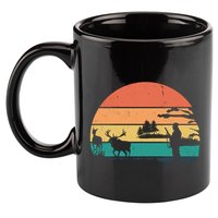 Deer Hunting Retro Sunset Nature 11oz C Handle Ceramic Mug