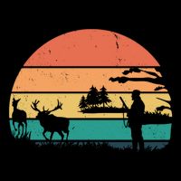 Deer Hunting Retro Sunset Nature 16 in Basic Backpack