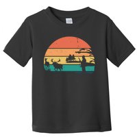 Deer Hunting Retro Sunset Nature Toddler T-Shirt