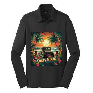 Dirty Heads Retro Beach Humor Palms Beach Car Summer Vibes Silk Touch Performance Long Sleeve Polo