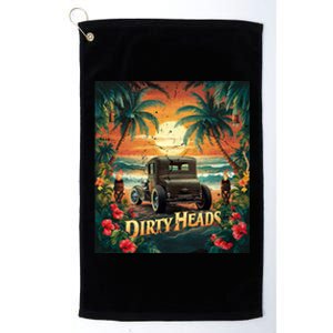 Dirty Heads Retro Beach Humor Palms Beach Car Summer Vibes Platinum Collection Golf Towel