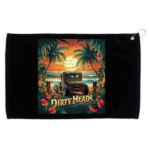 Dirty Heads Retro Beach Humor Palms Beach Car Summer Vibes Grommeted Golf Towel