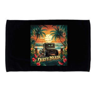 Dirty Heads Retro Beach Humor Palms Beach Car Summer Vibes Microfiber Hand Towel