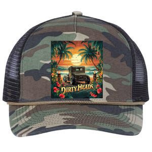 Dirty Heads Retro Beach Humor Palms Beach Car Summer Vibes Retro Rope Trucker Hat Cap