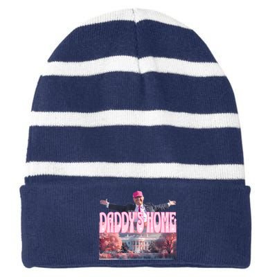 DaddyS Home Real Donald Pink Preppy Edgy Good Man Trump Striped Beanie with Solid Band