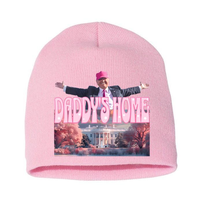 DaddyS Home Real Donald Pink Preppy Edgy Good Man Trump Short Acrylic Beanie