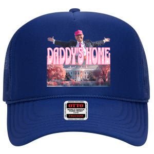 DaddyS Home Real Donald Pink Preppy Edgy Good Man Trump High Crown Mesh Back Trucker Hat