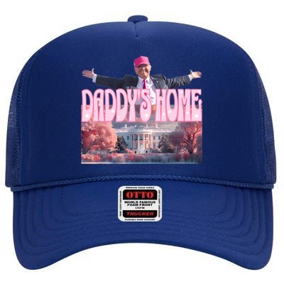 DaddyS Home Real Donald Pink Preppy Edgy Good Man Trump High Crown Mesh Back Trucker Hat