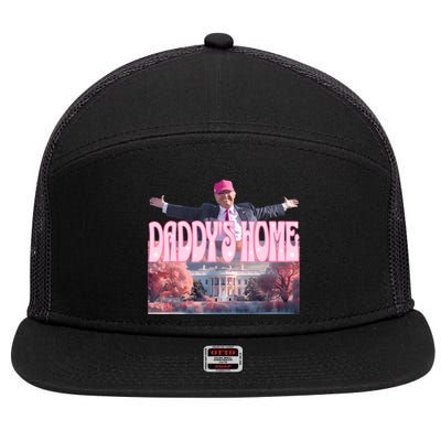 DaddyS Home Real Donald Pink Preppy Edgy Good Man Trump 7 Panel Mesh Trucker Snapback Hat