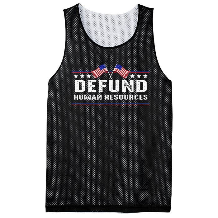 Defund Human Resources American Flag Mesh Reversible Basketball Jersey Tank