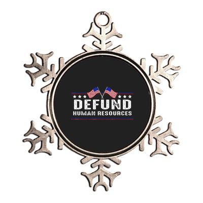 Defund Human Resources American Flag Metallic Star Ornament