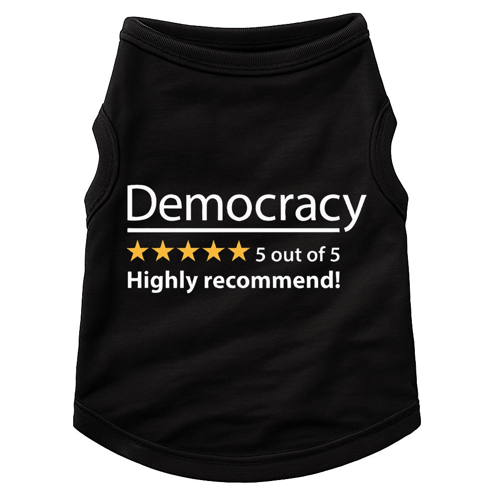 Democracy Highly Recommend Funny Five 5 Rating Stars Doggie Tank