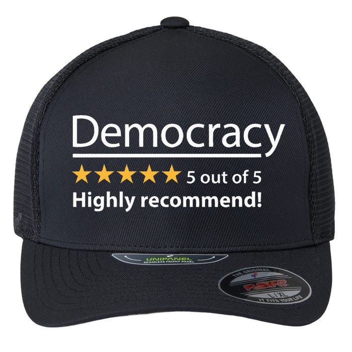 Democracy Highly Recommend Funny Five 5 Rating Stars Flexfit Unipanel Trucker Cap