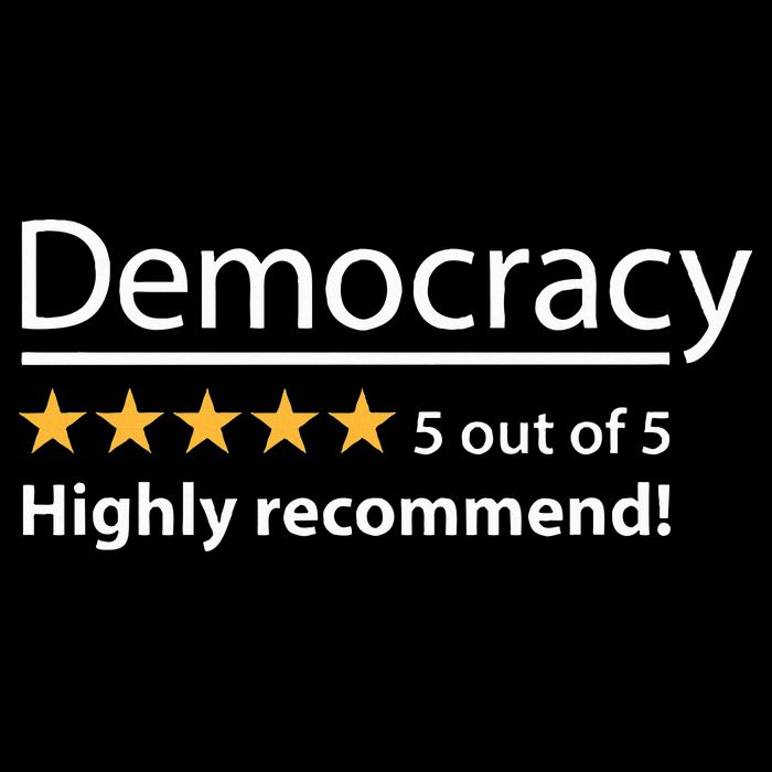 Democracy Highly Recommend Funny Five 5 Rating Stars Flexfit Unipanel Trucker Cap