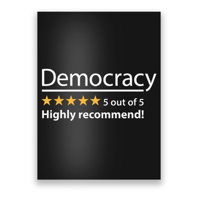 Democracy Highly Recommend Funny Five 5 Rating Stars Poster