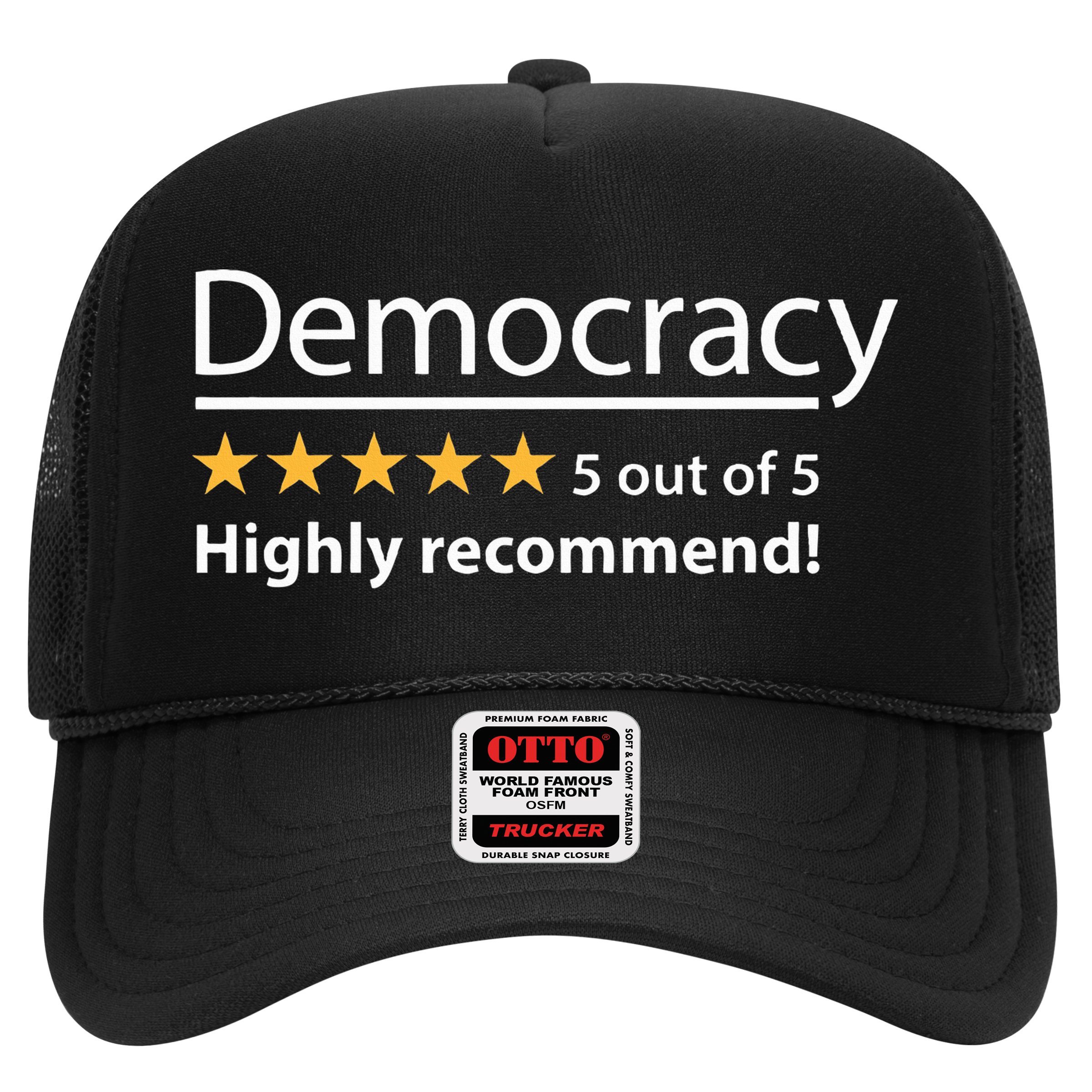 Democracy Highly Recommend Funny Five 5 Rating Stars Hat