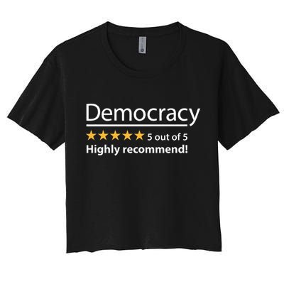 Democracy Highly Recommend Funny Five 5 Rating Stars Crop Top