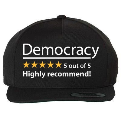 Democracy Highly Recommend Funny Five 5 Rating Stars Wool Snapback Cap