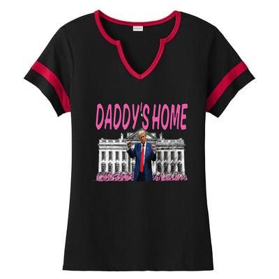 Daddys Home Real Picture Of Trump Ladies Halftime Notch Neck Tee