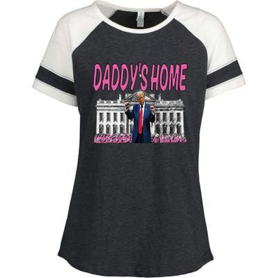 Daddys Home Real Picture Of Trump Enza Ladies Jersey Colorblock Tee