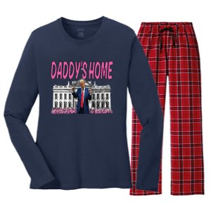 Daddys Home Real Picture Of Trump Women's Long Sleeve Flannel Pajama Set 