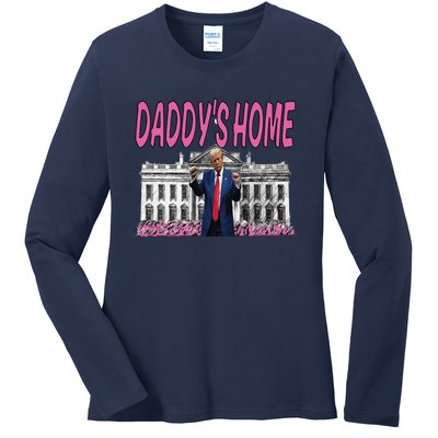 Daddys Home Real Picture Of Trump Ladies Long Sleeve Shirt