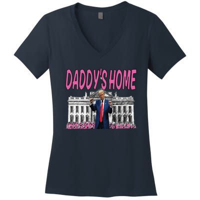 Daddys Home Real Picture Of Trump Women's V-Neck T-Shirt