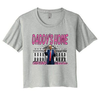 Daddys Home Real Picture Of Trump Women's Crop Top Tee