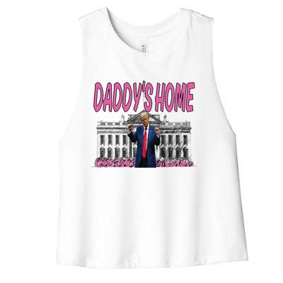 Daddys Home Real Picture Of Trump Women's Racerback Cropped Tank