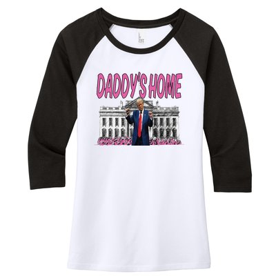 Daddys Home Real Picture Of Trump Women's Tri-Blend 3/4-Sleeve Raglan Shirt